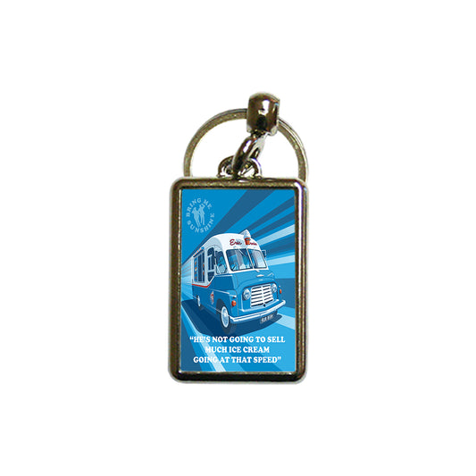 Ice Cream Van Metal Keyring