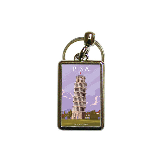 The Leaning Tower of Pisa Metal Keyring