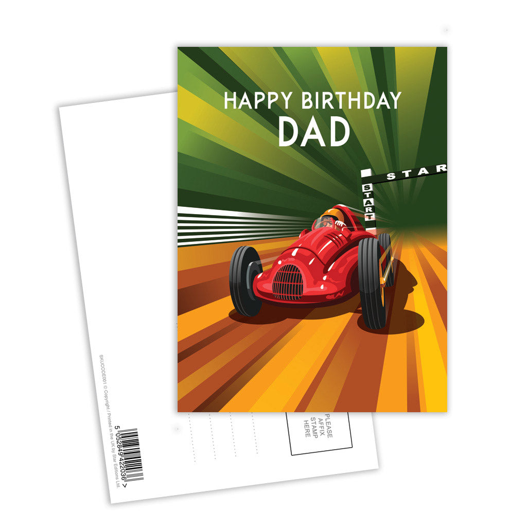 Happy Birthday Dad Postcard Pack of 8