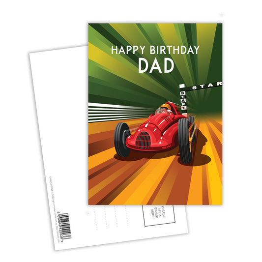 Happy Birthday Dad Postcard Pack of 8