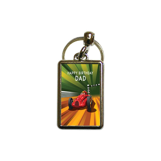 Happy Birthday Dad Metal Keyring