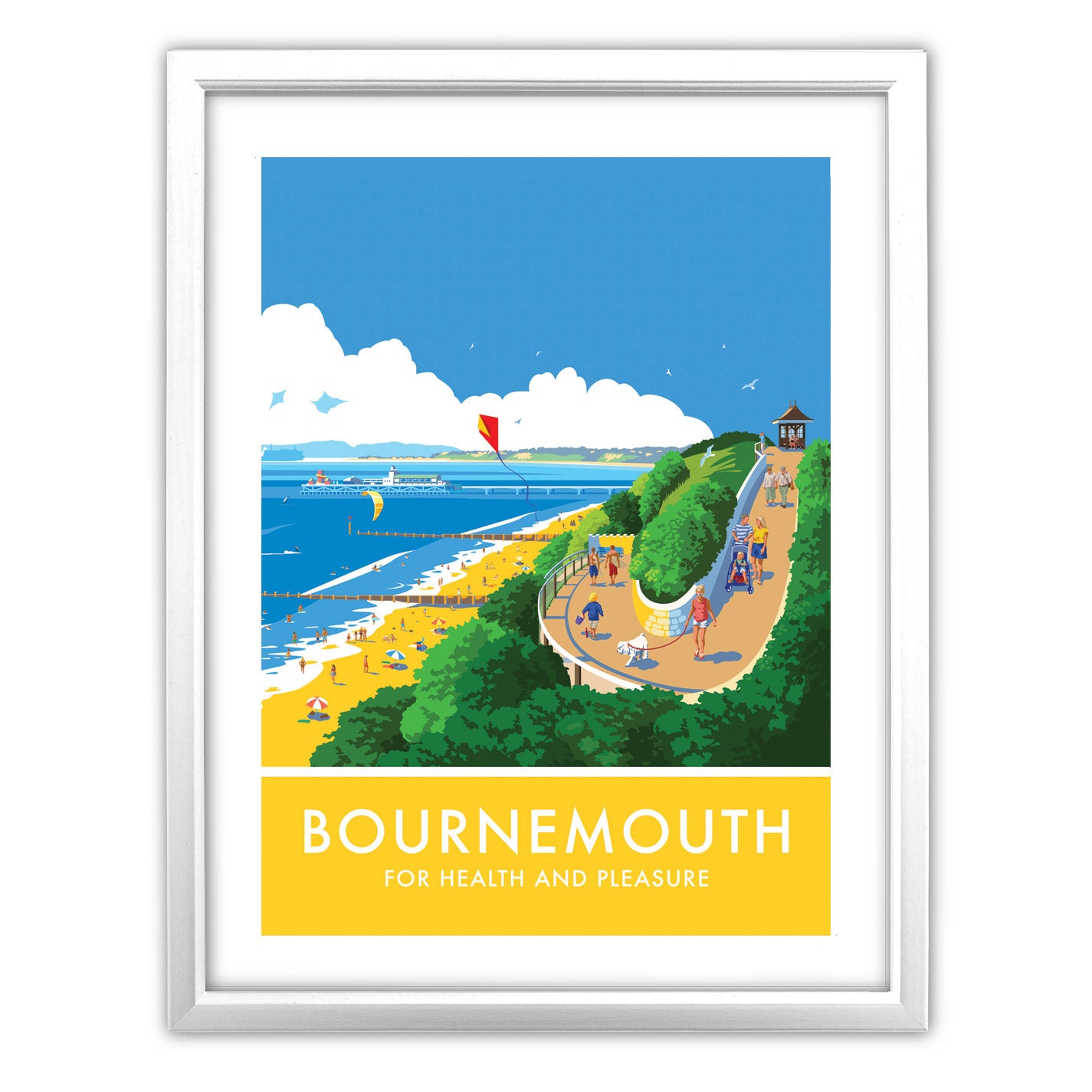 Bournemouth, For Health and Pleasure Art Print