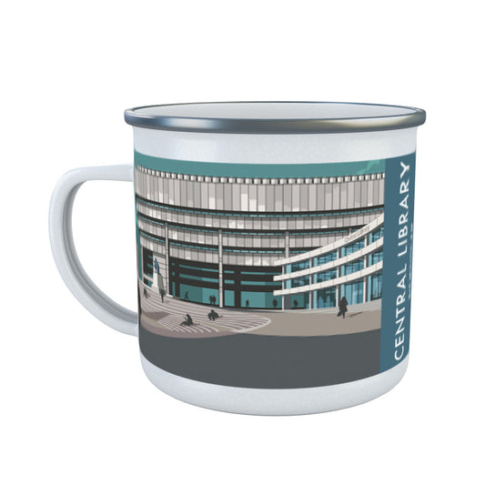Central Library, Birmingham, West Midlands Enamel Mug