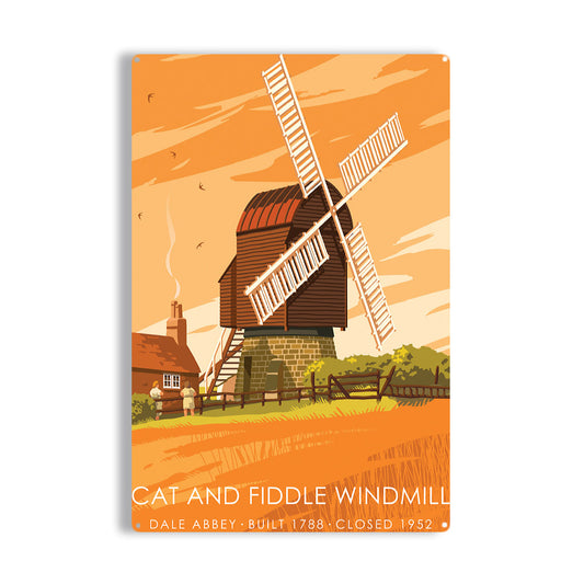 Cat And Fiddle Windmill Metal Sign