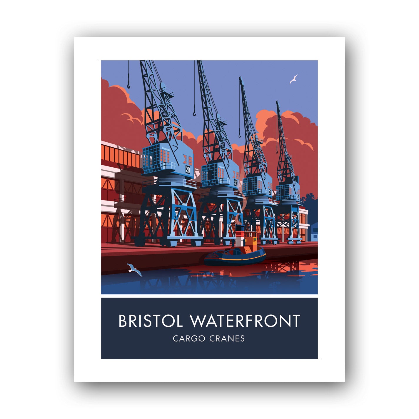 Bristol, Waterfront Cranes Art Print