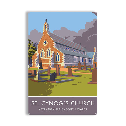 St. Cynog's Church Metal Sign
