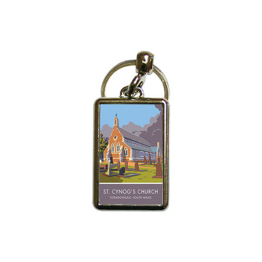 St. Cynog's Church Metal Keyring