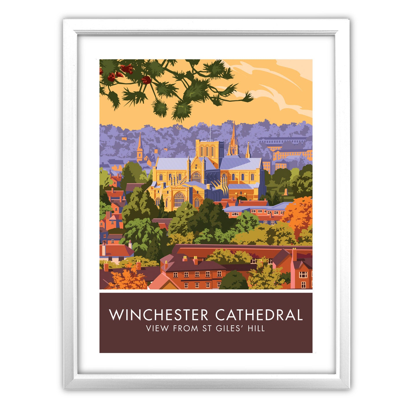 Winchester Cathedral from St Giles' Hill Art Print