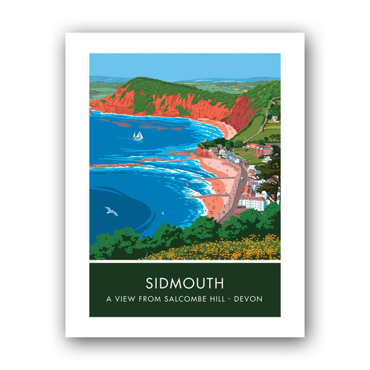 Sidmouth from Salcombe Hill Art Print