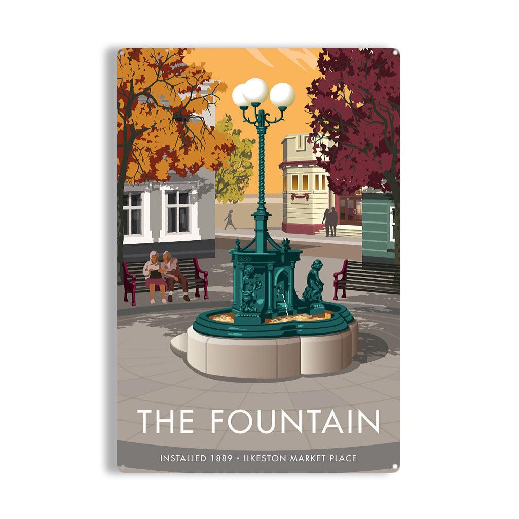 The Fountain, Ilkeston Market Place Metal Sign