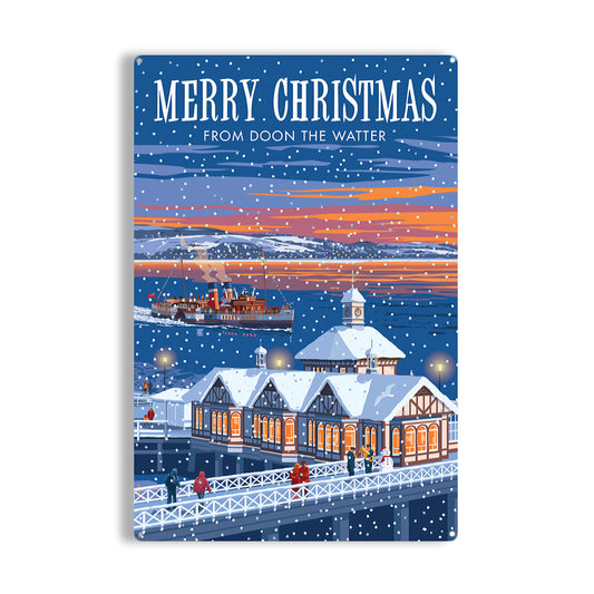 Merry Christmas from Dunoon the Watter Metal Sign