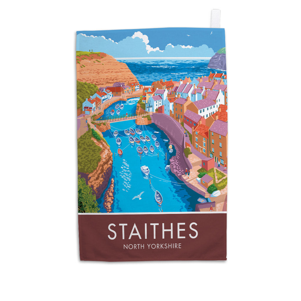 Staithes Tea Towel