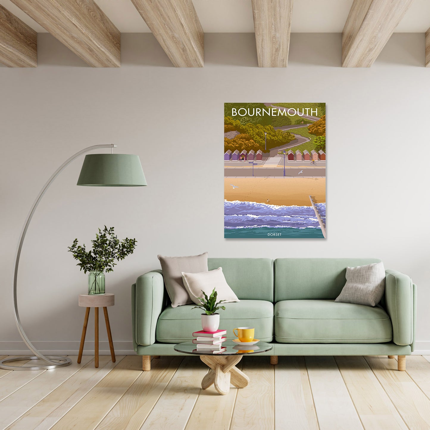 Bournemouth Huts Art Print