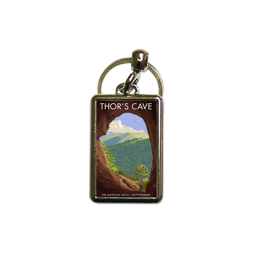 Thor's Cave, Staffordshire Metal Keyring