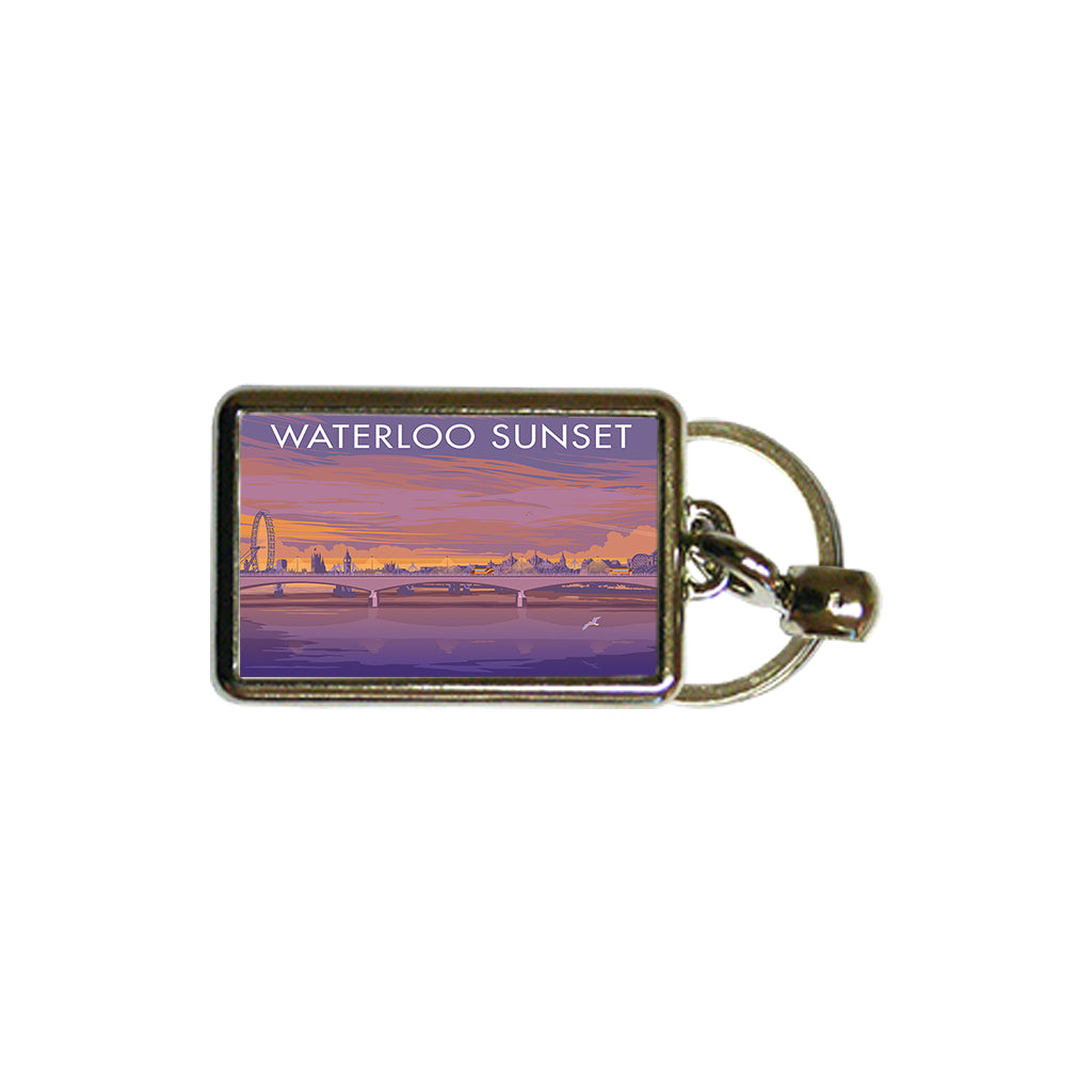 London, Waterloo Sunset Metal Keyring