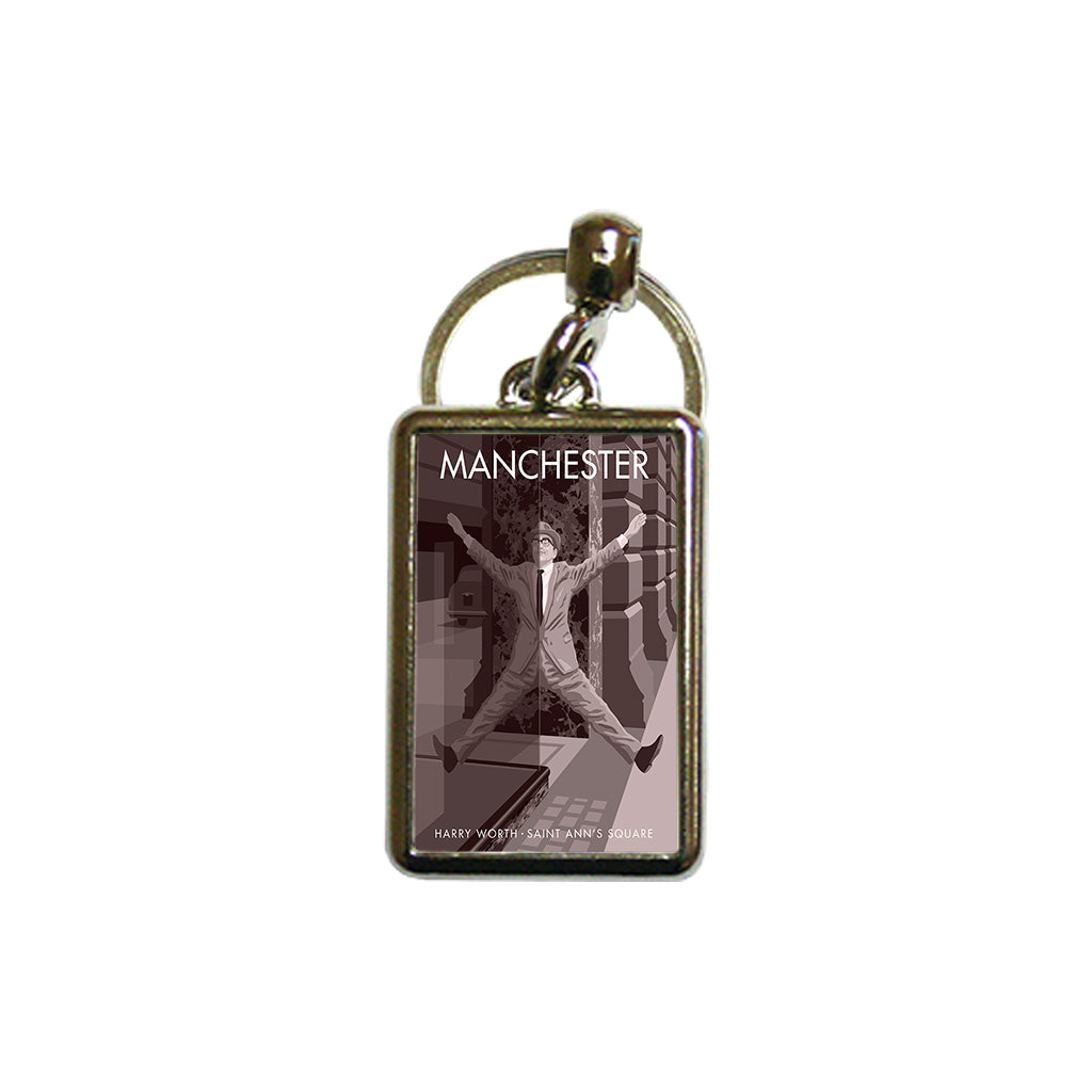 Harry Worth, Saint Ann's Square, Manchester Metal Keyring