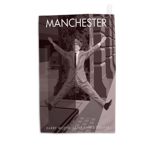 Harry Worth, Saint Ann's Square, Manchester Tea Towel