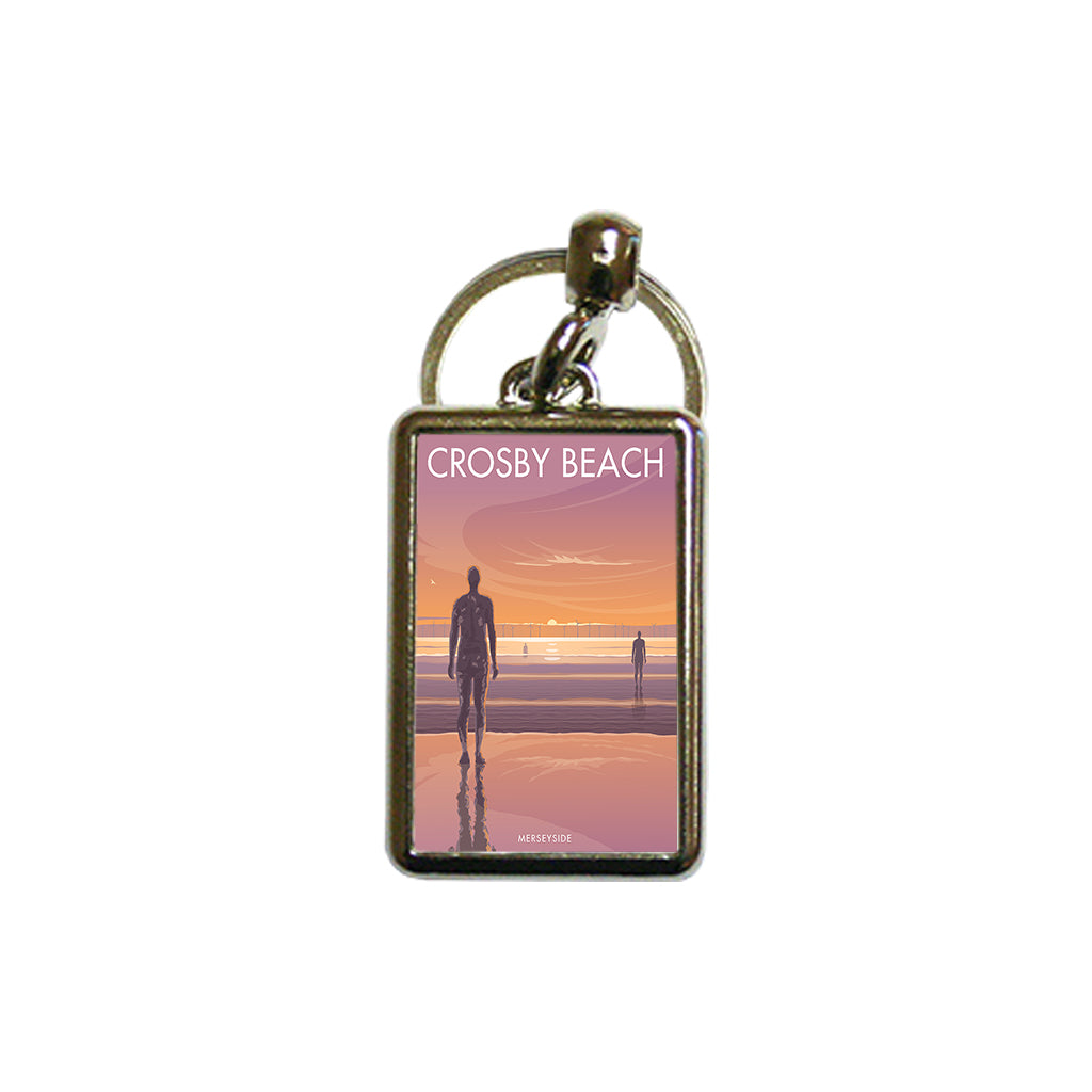 Crosby Beach, Merseyside Metal Keyring