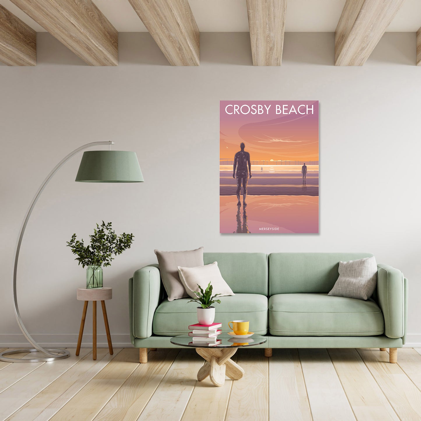 Crosby Beach, Merseyside Art Print