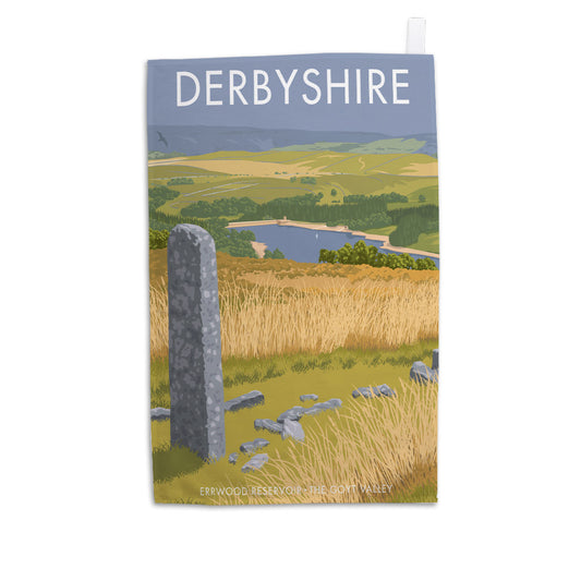 Errwood Reservoir, Goyt Valley Tea Towel