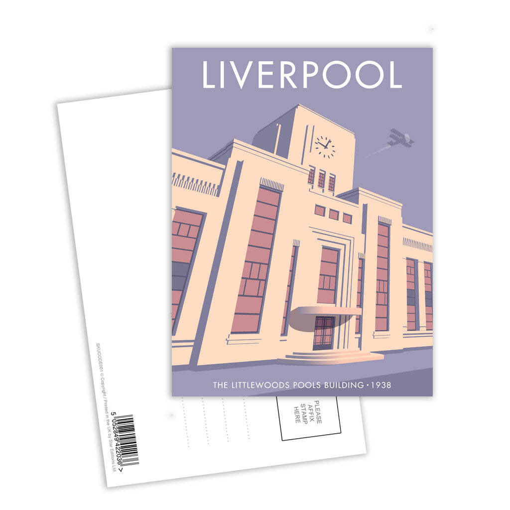 The Littlewood Pools Building, Liverpool Postcard Pack of 8