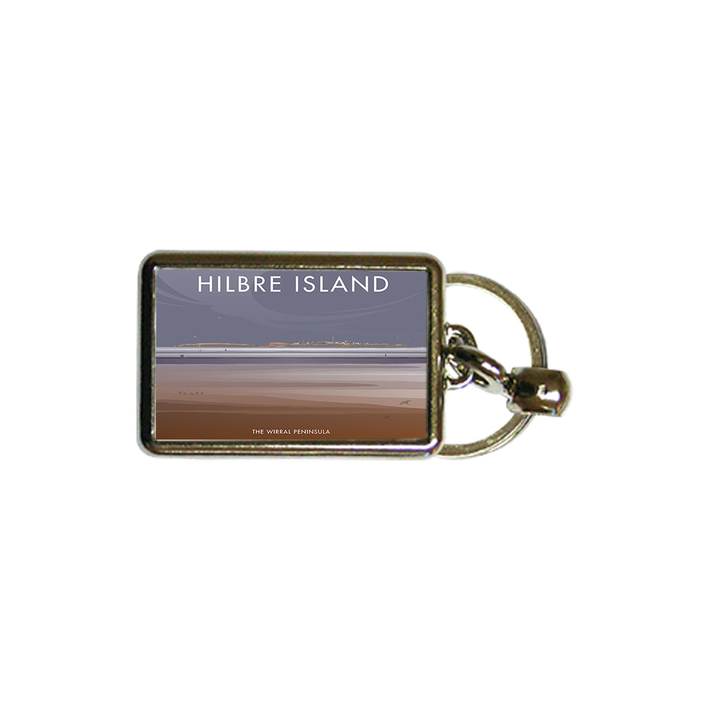 Hilbre Island Metal Keyring