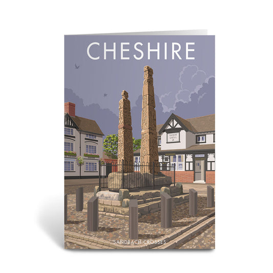 Sandbach Crosses, Cheshire Greeting Card 7x5
