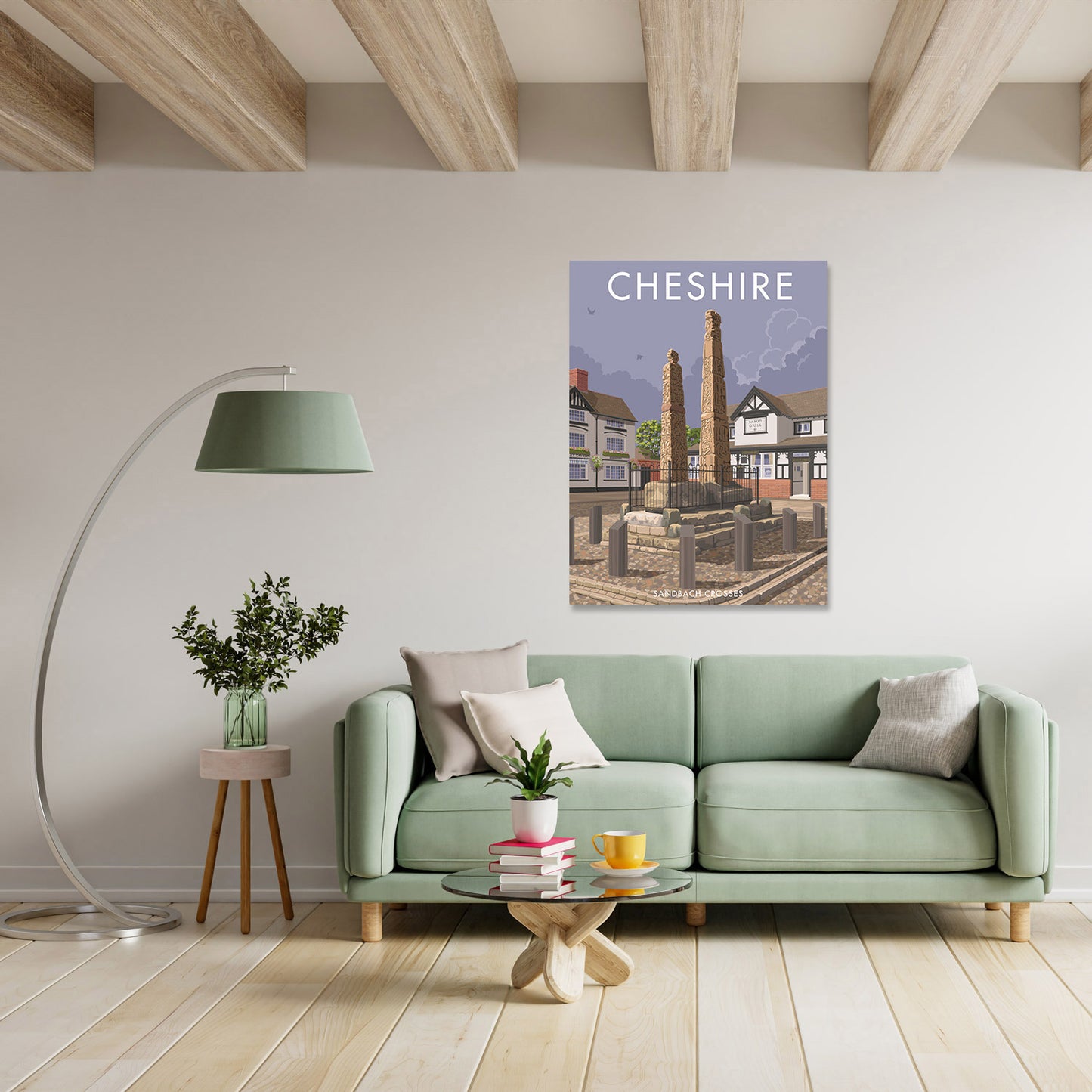 Sandbach Crosses, Cheshire Art Print