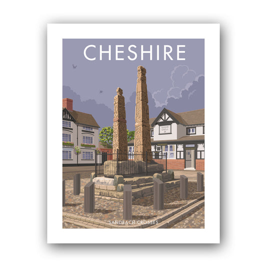 Sandbach Crosses, Cheshire Art Print