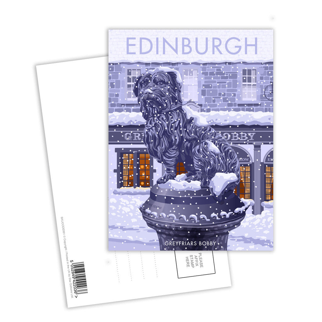 Greyfriars Bobby in Winter Postcard Pack of 8