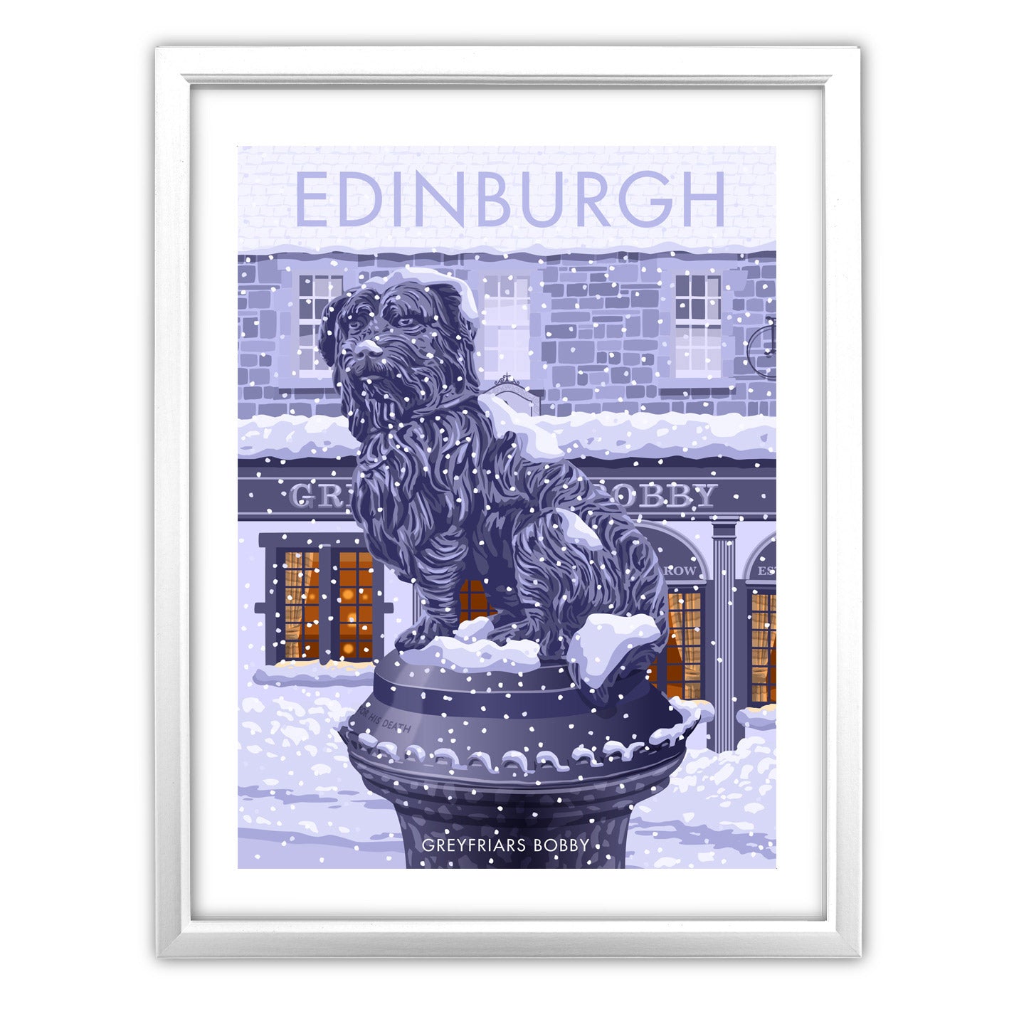 Greyfriars Bobby in Winter Art Print