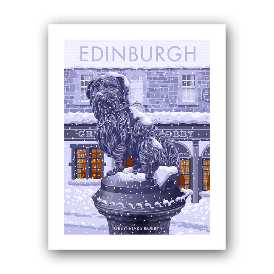Greyfriars Bobby in Winter Art Print