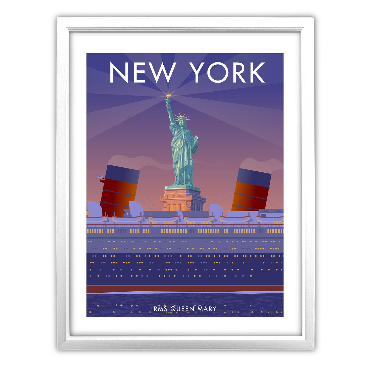 RMS Queen Mary, New York Art Print