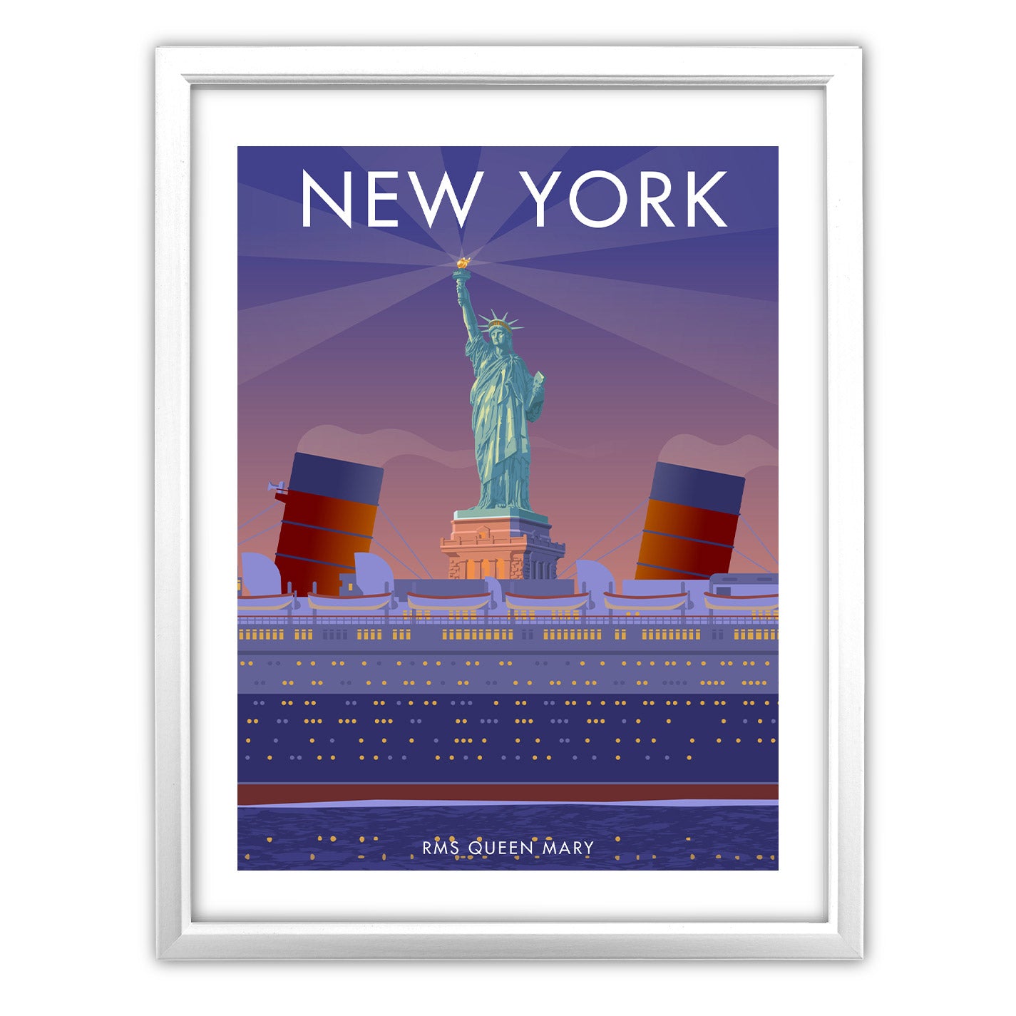 RMS Queen Mary, New York Art Print