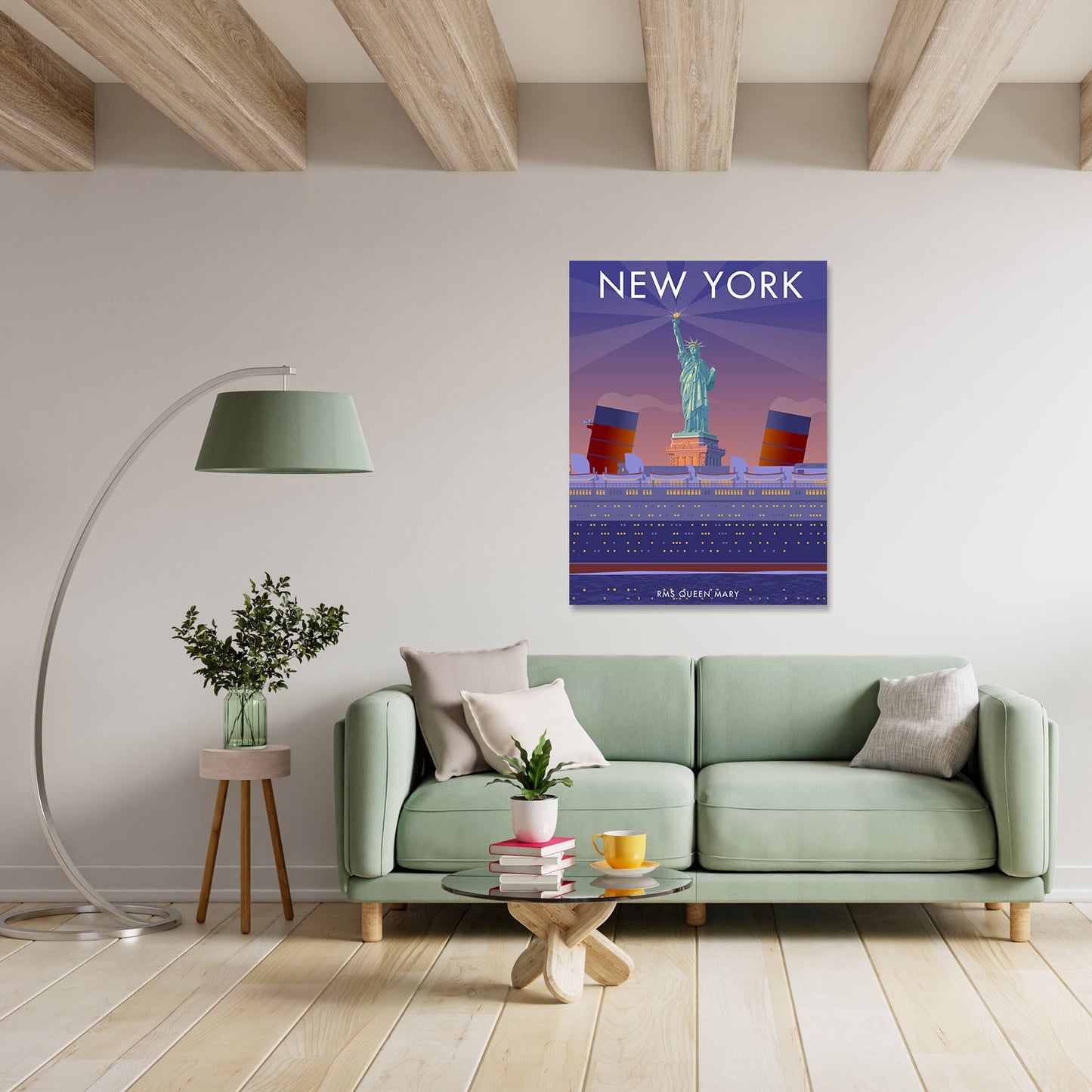 RMS Queen Mary, New York Art Print