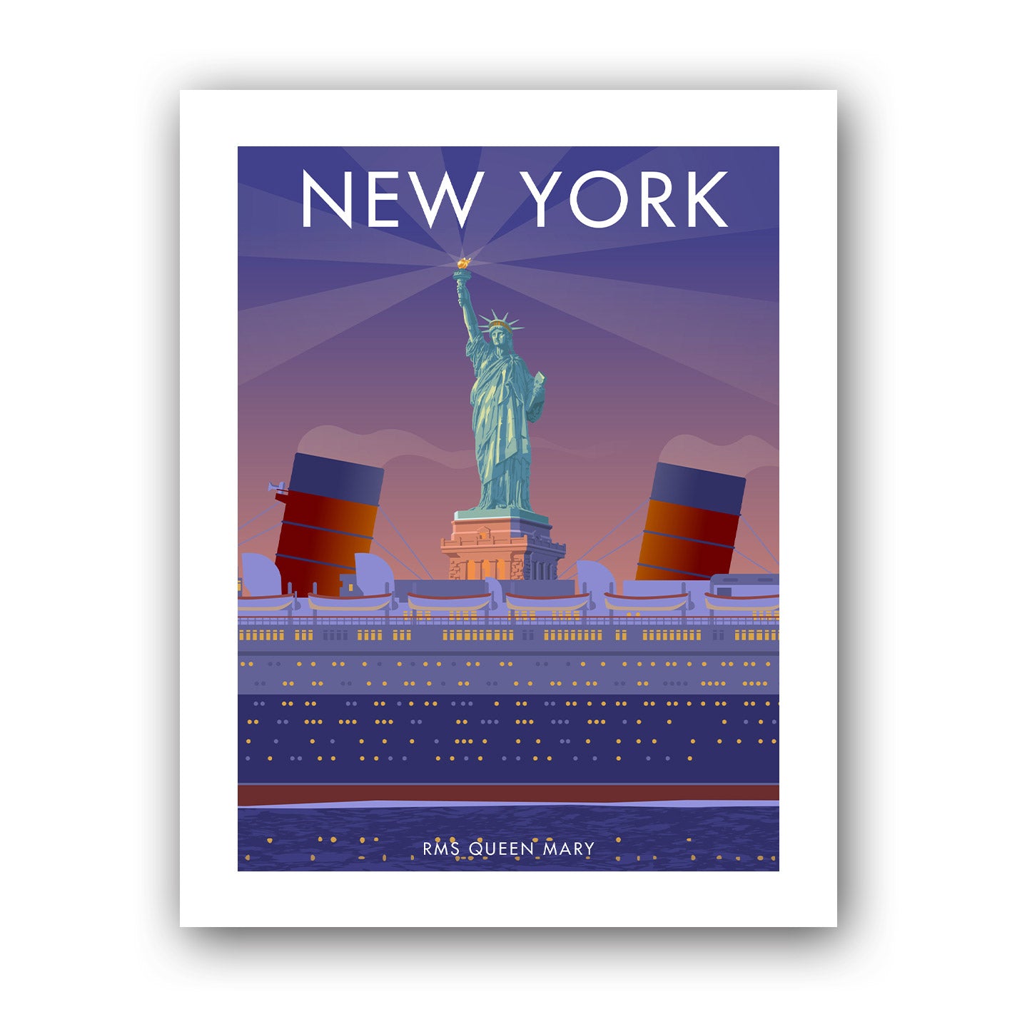 RMS Queen Mary, New York Art Print