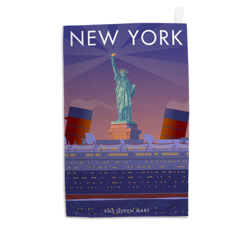 RMS Queen Marry, New York Tea Towel