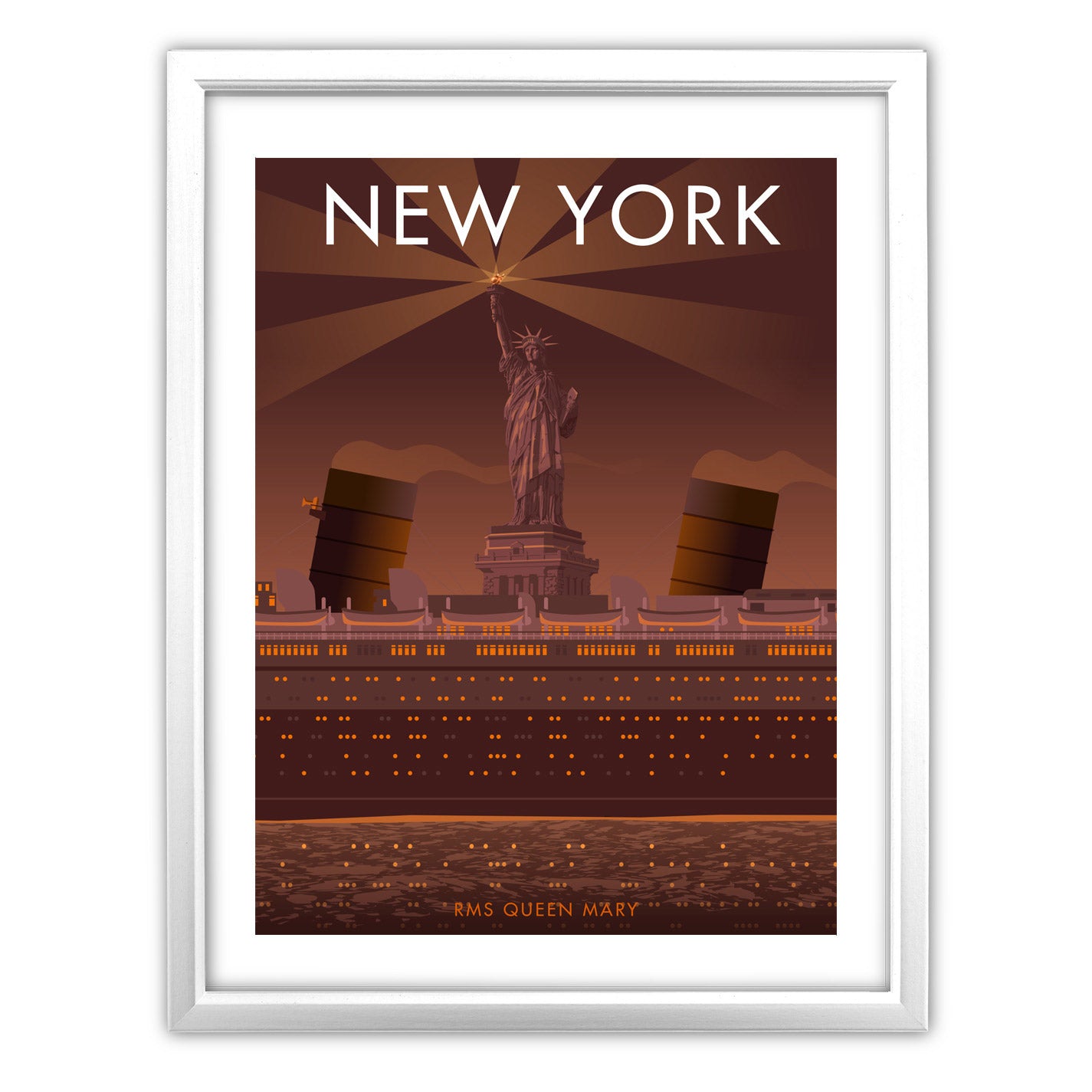 RMS Queen Marry, New York Art Print