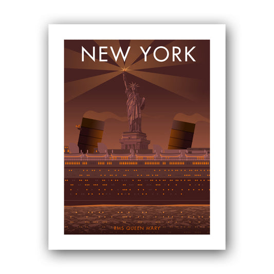 RMS Queen Marry, New York Art Print