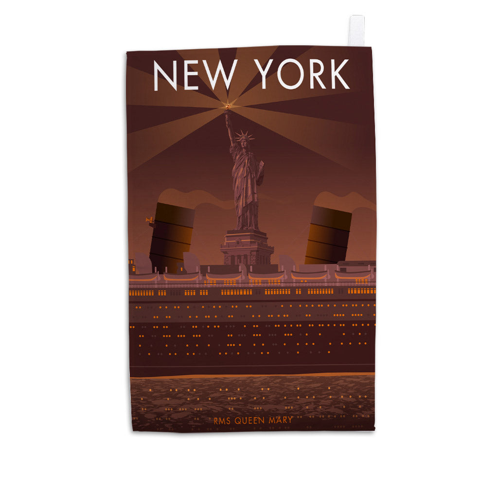 RMS Queen Marry, New York Tea Towel