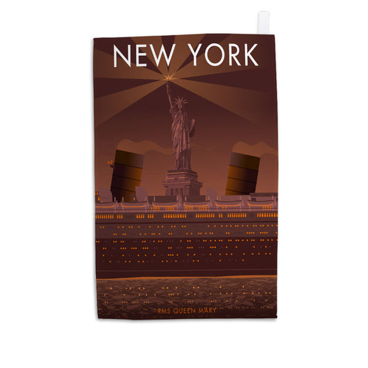 RMS Queen Marry, New York Tea Towel