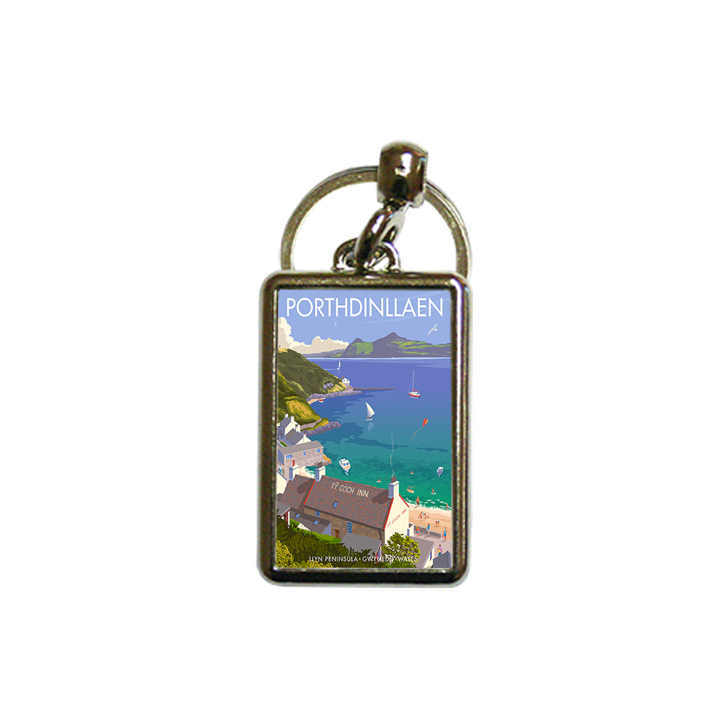 Porthdinllaen, Llyn Peninsula Metal Keyring