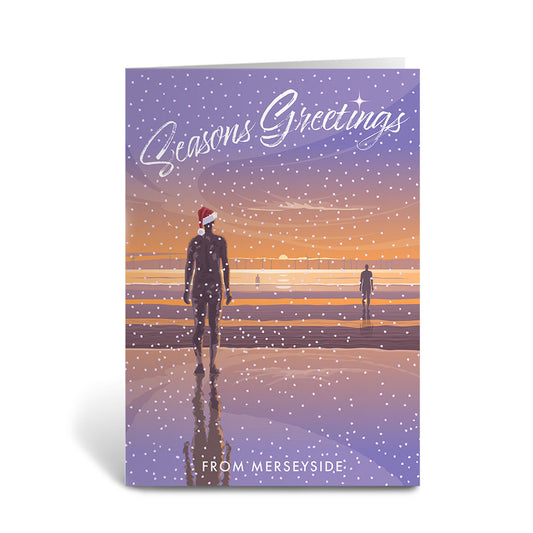 Seasons Greetings from Crosby Beach Greeting Card 7x5