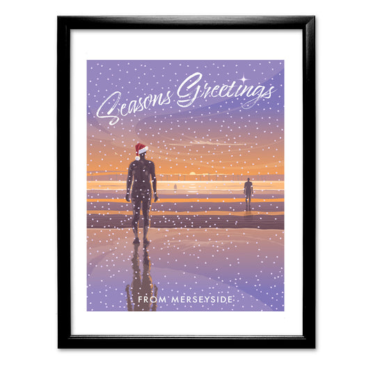 Seasons Greetings from Crosby Beach Art Print