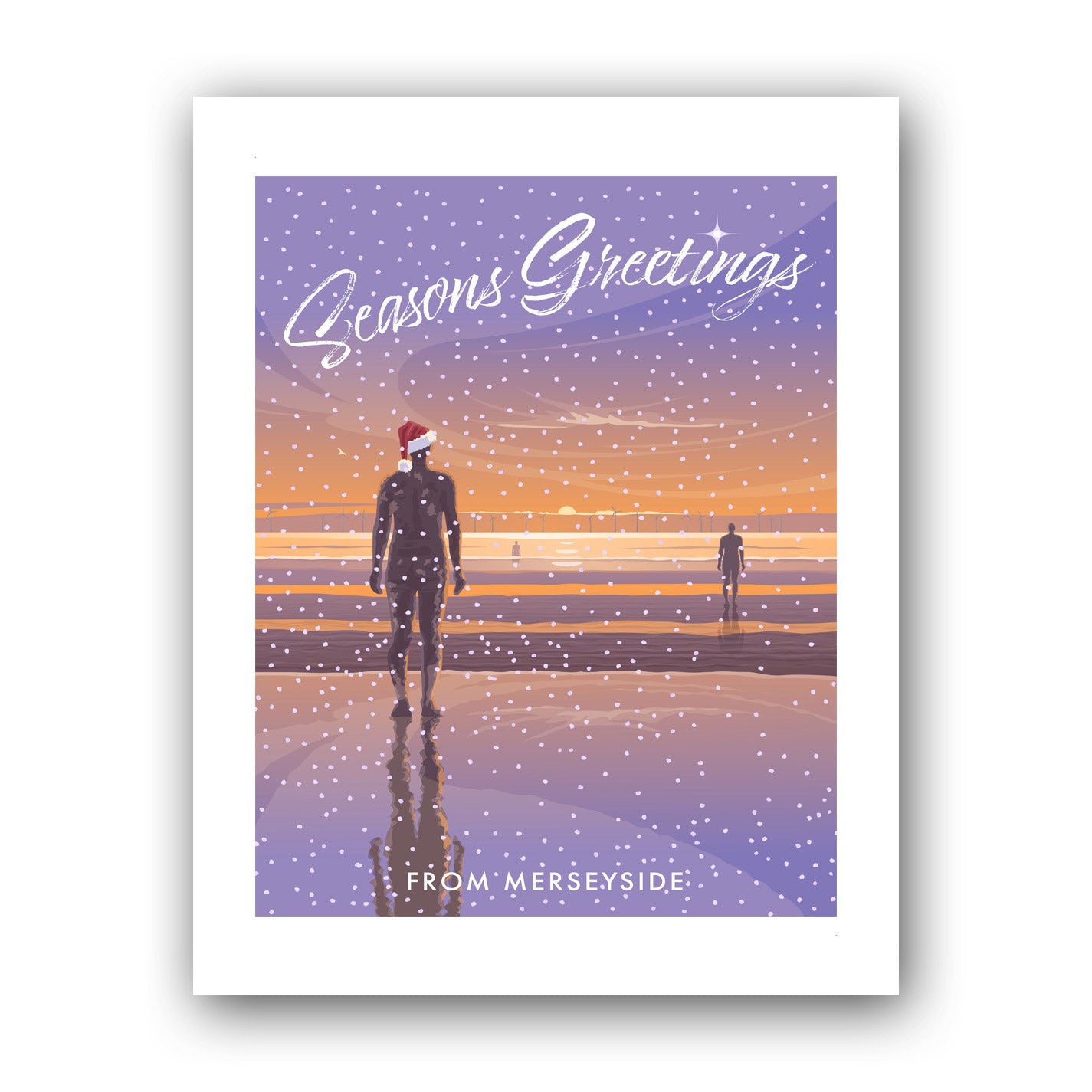 Seasons Greetings from Crosby Beach Art Print