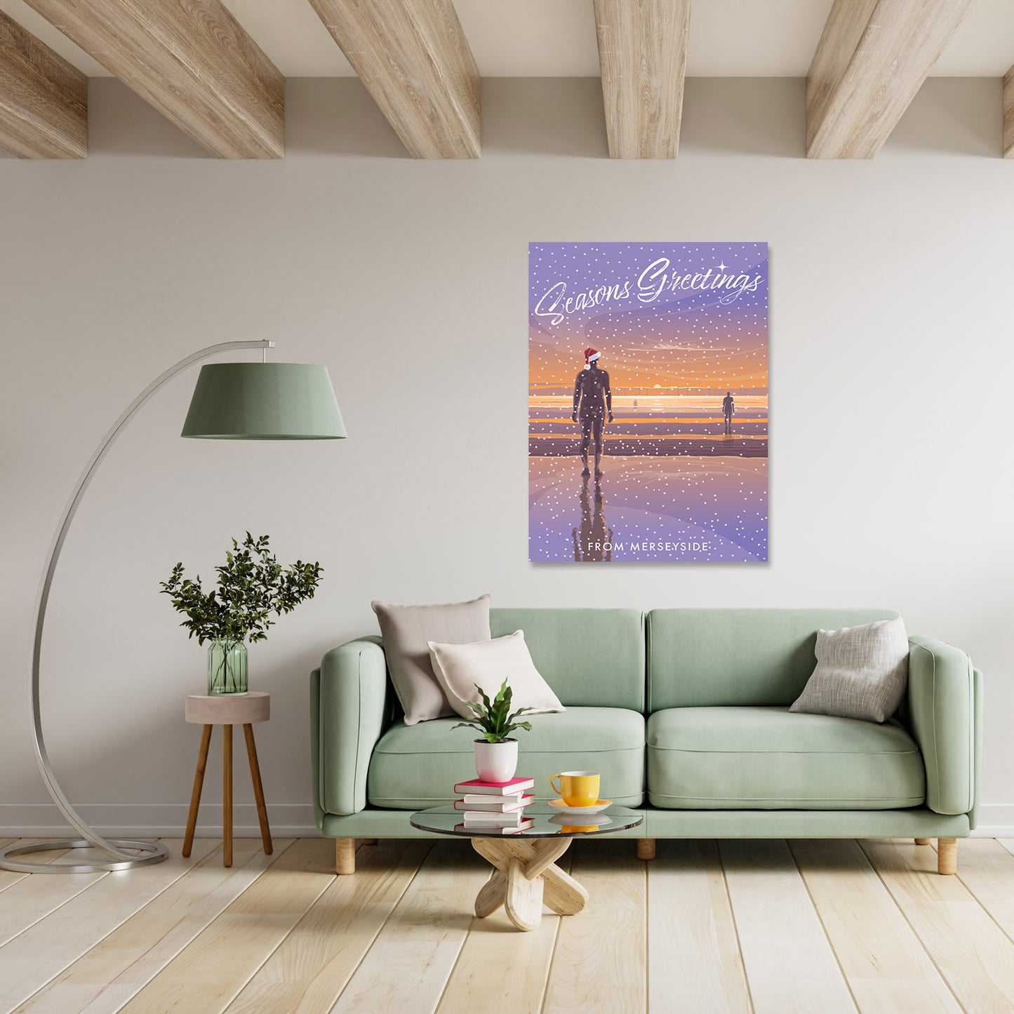 Seasons Greetings from Crosby Beach Art Print