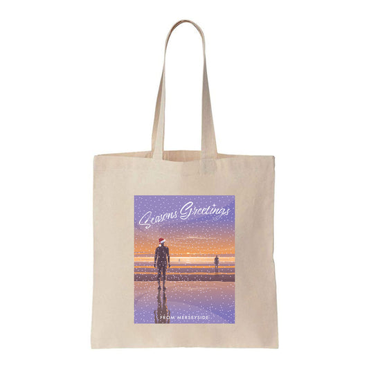 Seasons Greetings from Crosby Beach Tote Bag