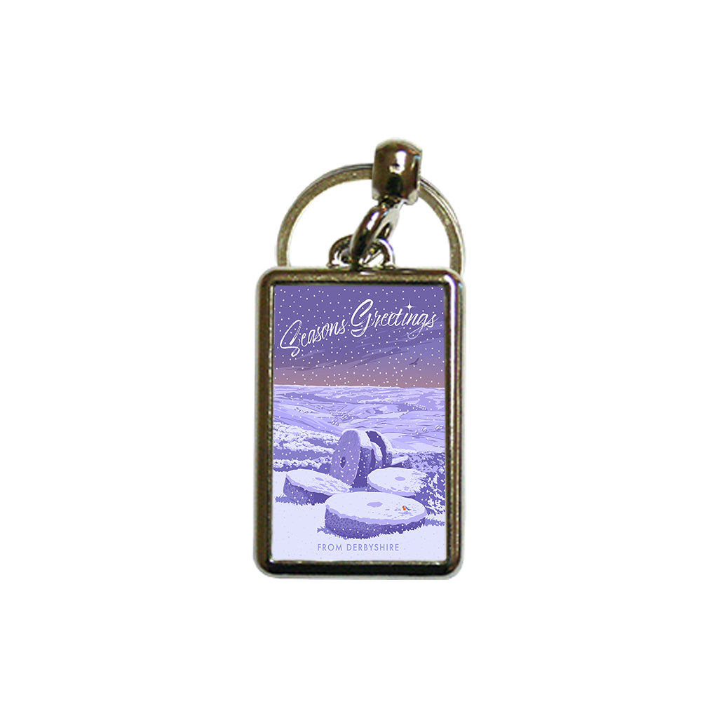 Seasons Greetings from Derbyshire Metal Keyring