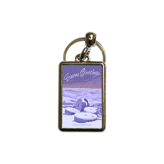 Seasons Greetings from Derbyshire Metal Keyring