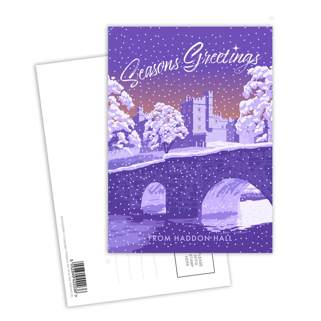 Seasons Greetings from Haddon Hall Postcard Pack of 8